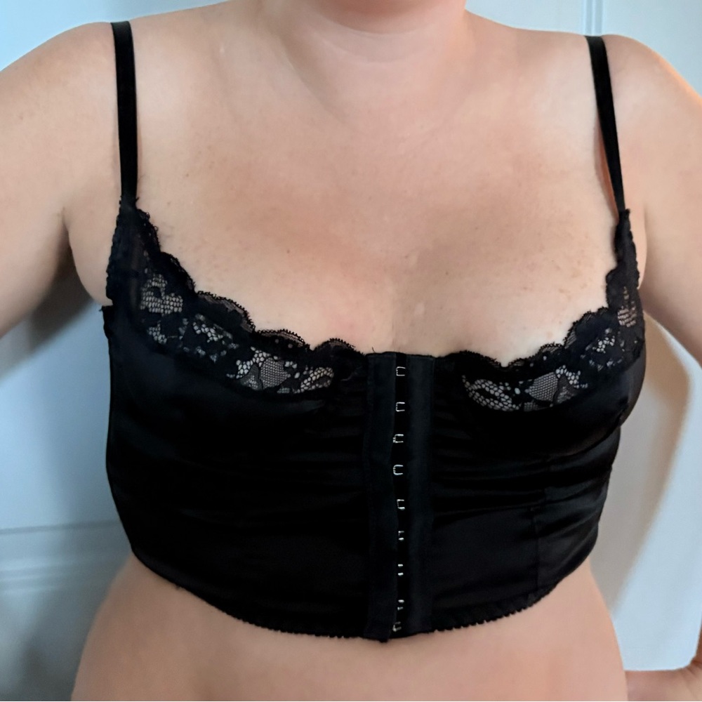 KAT THE LABEL bowie bustier bra in black